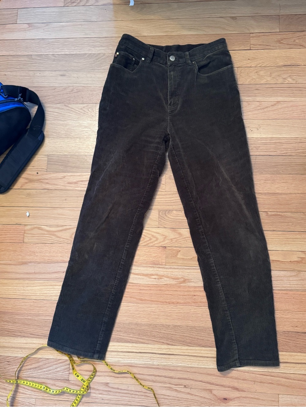 Lauren Ralph Lauren Women's Straight Leg Corduroy Pants in Dark Brown